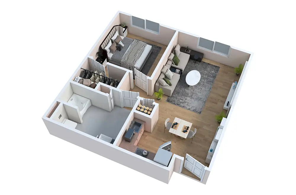 1 Bedroom, 1 Bath 1 Bedroom, 1 Bath